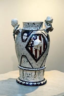 "Black Centuries Vase" by Roberto Lugo - COURTESY OF SAM SIMON