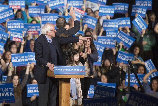 Sen. Bernie Sanders at his Super Tuesday rally - JAMES BUCK