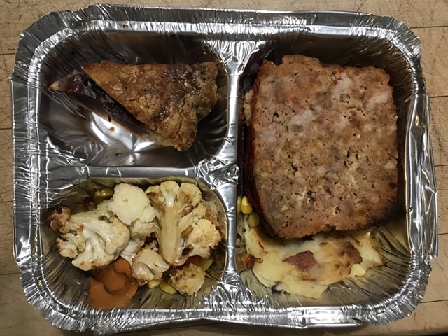 Butch + Babe's meatloaf TV dinner - SALLY POLLAK ©️ SEVEN DAYS