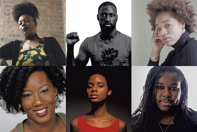 2021 JAGFEST playwrights, clockwise from top left: Loy A. Webb, Jeremy O'Brian, Raven Cassell, Azure D. Osborne-Lee, Gethsemane Herron and Shemika Wardlaw-Brown - COURTESY OF JAGFEST