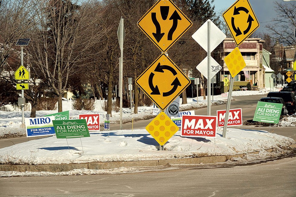 Campaign signs in Burlington - BEAR CIERI