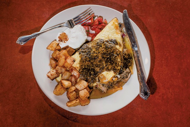 Pork carnitas omelette at Firebird Caf&eacute; - FILE: GLENN RUSSELL