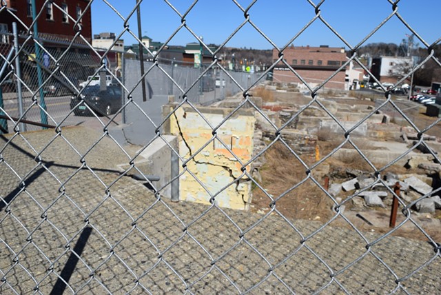 A large gap remains along Main Street in Newport, where the Renaissance Block may never be built. - TERRI HALLENBECK