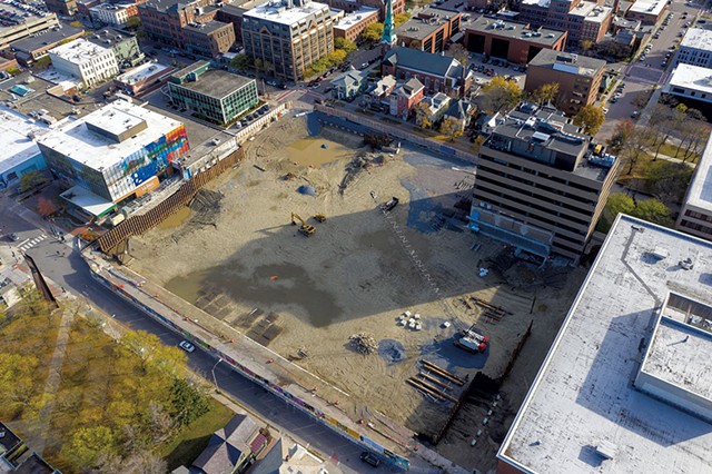 The CityPlace Burlington site, with 100 Bank Street visible in the top right-hand side of the pit - FILE: JAMES BUCK