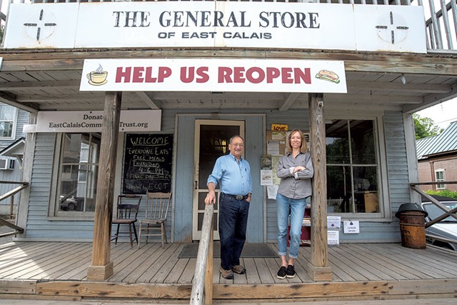Marc Mihaly and Melissa Brough Marshall at the General Store of East Calais - JEB WALLACE-BRODEUR