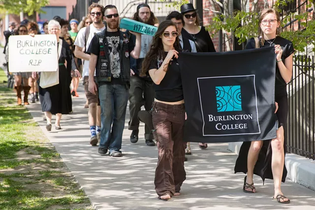 Burlington College Students Hold Mock Funeral for Their School