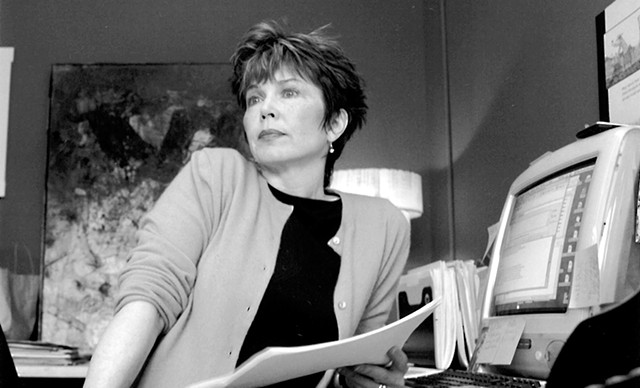 Pamela Polston in the Seven Days newsroom, circa 2001 - FILE PHOTO ©️ SEVEN DAYS
