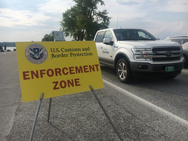 A vehicle leaving an interior Border Patrol checkpoint - MATTHEW ROY ©️ SEVEN DAYS
