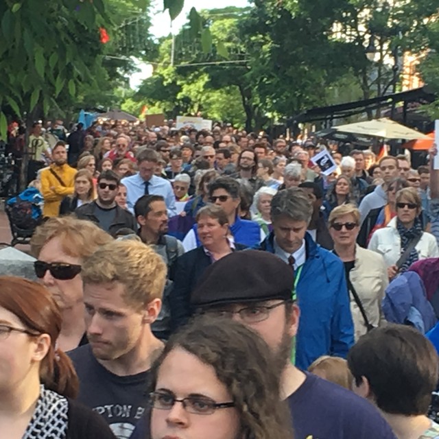 Crowds fill Church Street for the Orlando vigil. - MATTHEW THORSEN