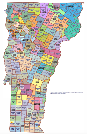 A map of single-member House districts recommended by the Legislative Apportionment Board. - VERMONT SECRETARY OF STATE
