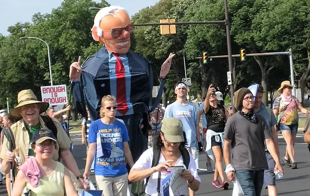 Hot for Bernie: Sanders Supporters March in Sweltering Philly
