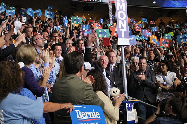 Bernie Sanders at the Democratic National Convention in Philadelphia - PAUL HEINTZ