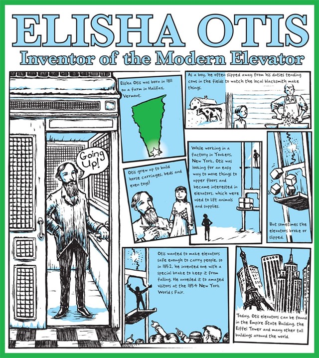 Elisha Otis cartoon