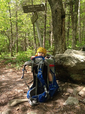 Elise was her father's co-pilot on the hike - TRISTAN VON DUNTZ
