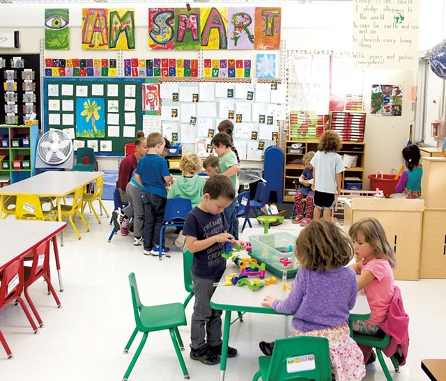 Maggie Plante's kindergarten classroom at Burlington's Integrated Arts Academy at H.O. Wheeler - SAM SIMON