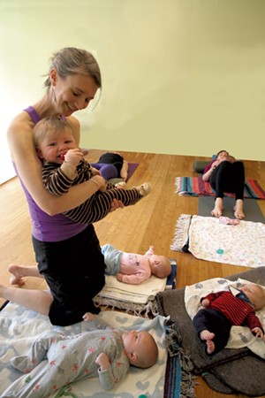 Cline Lucey teaches postnatal yoga - MATTHEW THORSEN