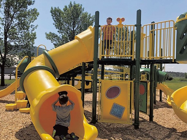 The main play structure at the Community Playground at Collins Perley - COURTESY OF VALDEMAR GARIBAY