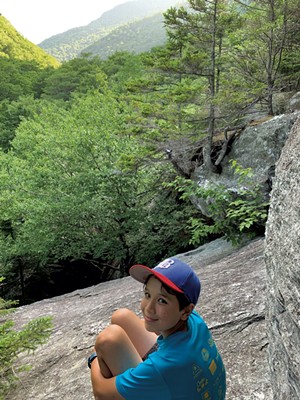 Heather's son, Jesse, taking a break while hiking the Smugglers' Cave loop - HEATHER FITZGERALD