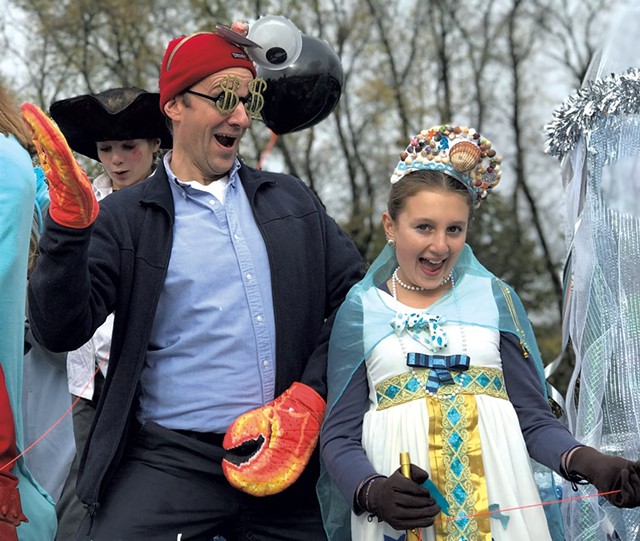 Alison's family celebrating at the Rotary of Charlotte-Shelburne-Hinesburg Halloween Parade in 2018 - ALISON NOVAK