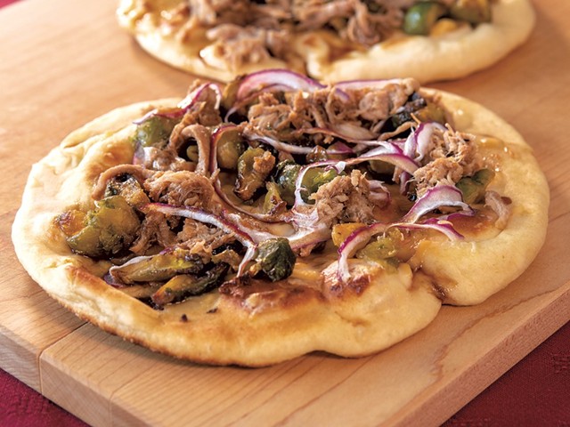 Pulled Pork Flatbreads and Maple Brussels Sprouts - ANDY BRUMBAUGH