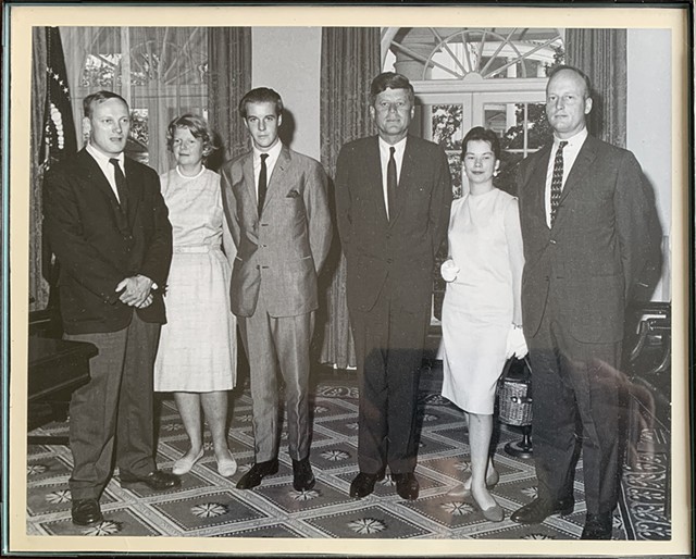 Oda Hubbard (second from left) at the White House with president John F. Kennedy in 1963, as part of a bicentennial celebration for Shelburne - COURTESY