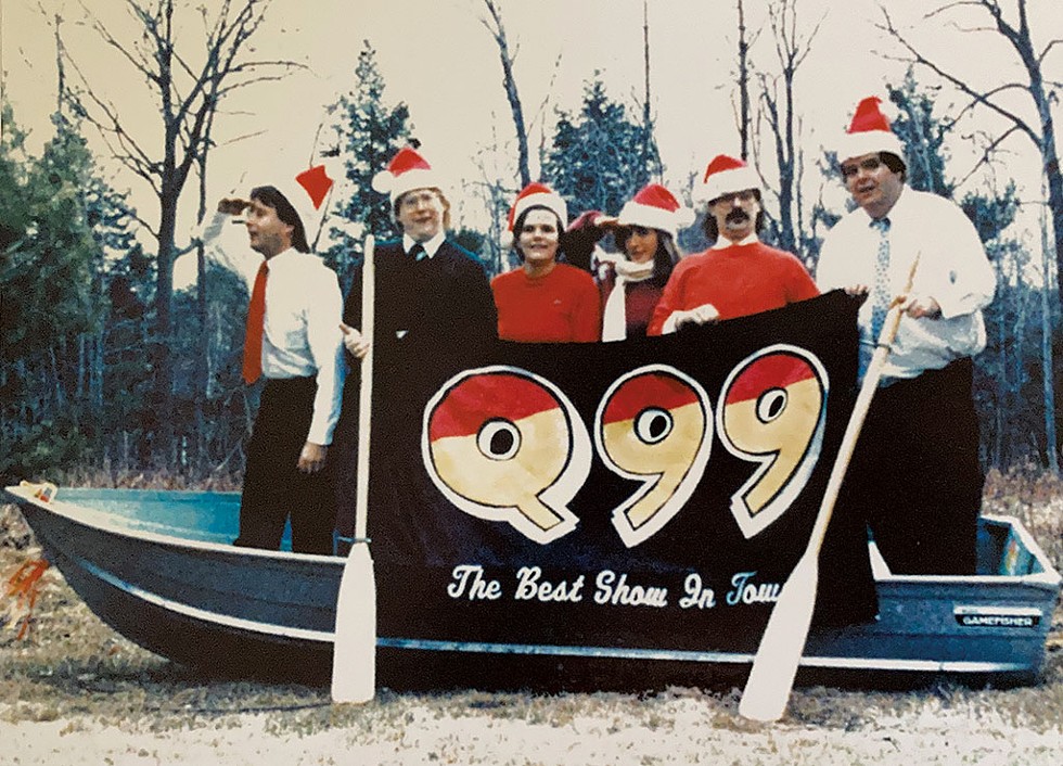 Ginny McGehee (third from left) with Q99 staff in 1985 - COURTESY
