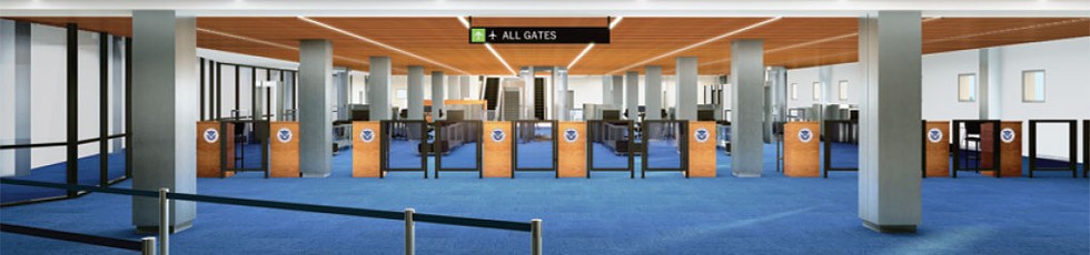 A rendering of the new TSA security station - COURTESY