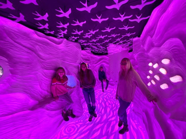 (From left) Charlotte, Katie, Harry and Willa Clark in "Flow," a Babaroosa prototype exhibit - COURTESY