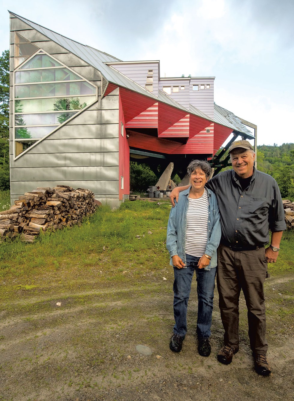 Bobbi and Mac Rood at their Waitsfield home, which was a project of the local Yestermorrow Design/Build School - JEB WALLACE-BRODEUR