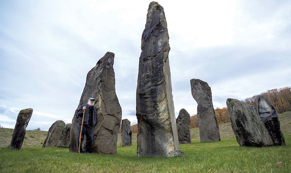 Joe Citro by the Stonehenge-like stone circle in South Woodstock in 2020 - FILE: TOM MCNEILL