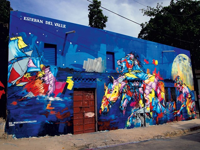 "Where this land begins and that water stops," mural by Esteban del Valle, Santo Domingo
