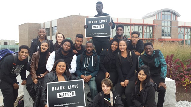 Student participants at the Black Lives Matter rally - KYME SARI