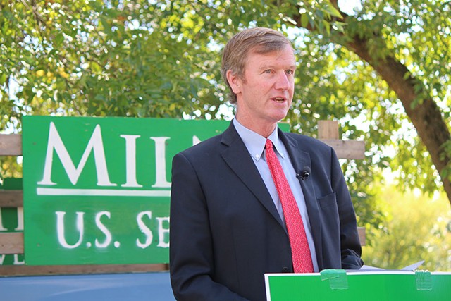 Republican Senate candidate Scott Milne last month in South Burlington - PAUL HEINTZ
