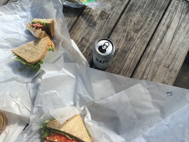 Sandwiches on the patio at the Warren Store - JULIA CLANCY