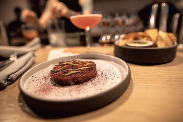 Venison tartare, chips and dip, and the Friend of the Devil cocktail - LUKE AWTRY
