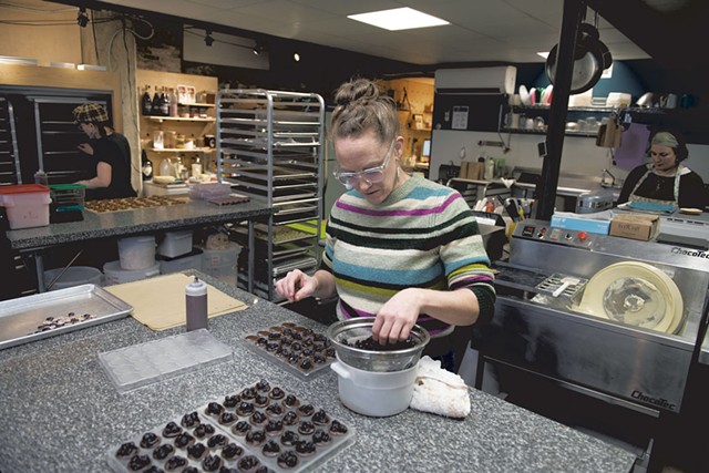 Dawn Wagner handcrafting chocolates - CALEB KENNA