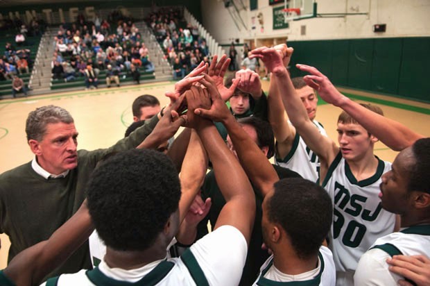The Mount Saint Joseph's basketball team plays a home game against Brattleboro High School.