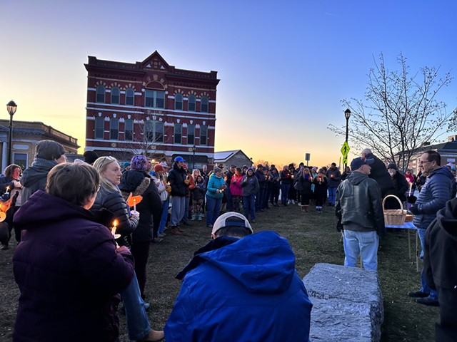 A vigil for Rebecca Ball on Sunday in Middlebury - ALISON NOVAK