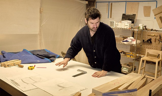 Nathan D'Aversa in his Jonesville workshop - BEAR CIERI