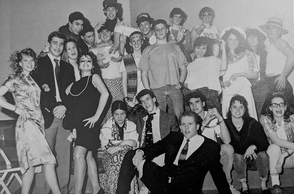 Murad (front, seated) in a Mount Mansfield Union High School yearbook photo - COURTESY