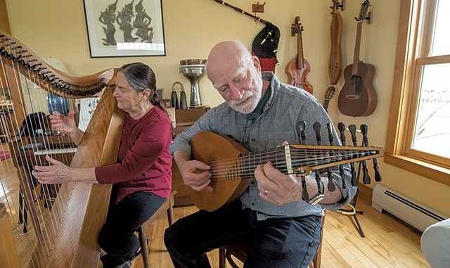 Musicians Kathy and Steven Light at their home in Marshfield - JEB WALLACE-BRODEUR