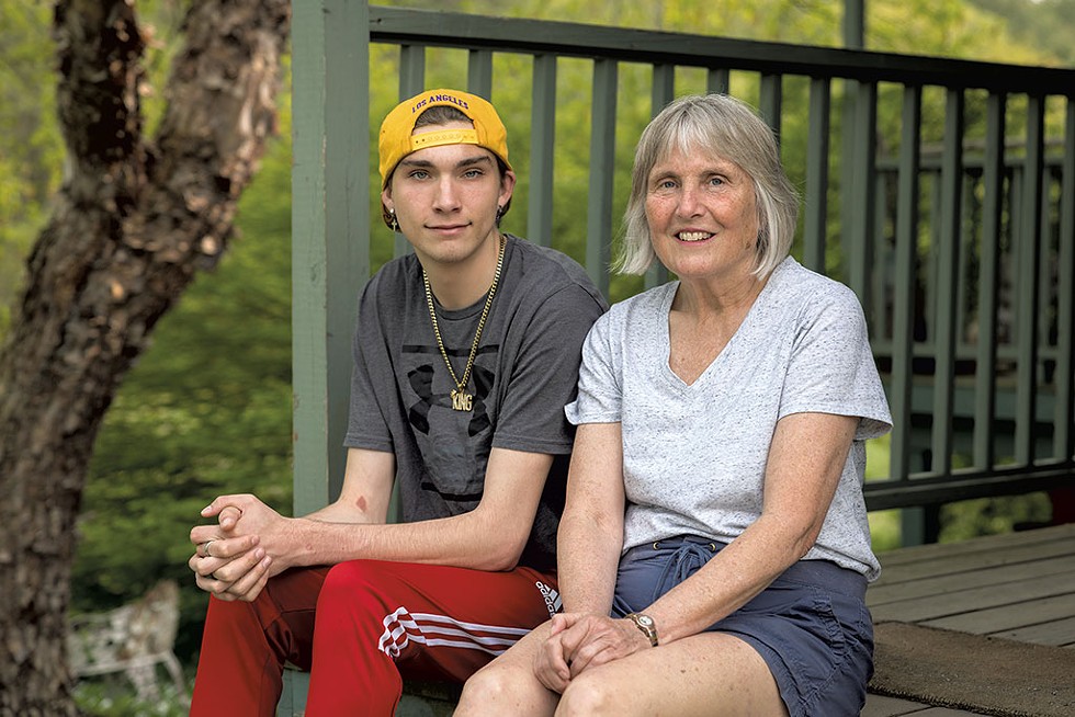 Aiden Katz with his mother, Nancy - ROB STRONG