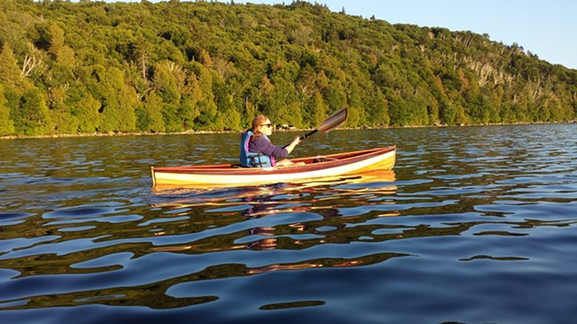 Susan Gresser boating on Little Averill Lake - COURTESY SUSAN GRESSER
