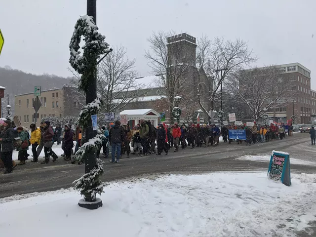 Dakota Access Pipeline Opponents March on TD Bank in Montpelier
