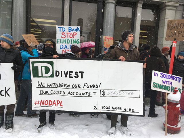 Protesters urging divestment from TD Bank - RACHEL JONES