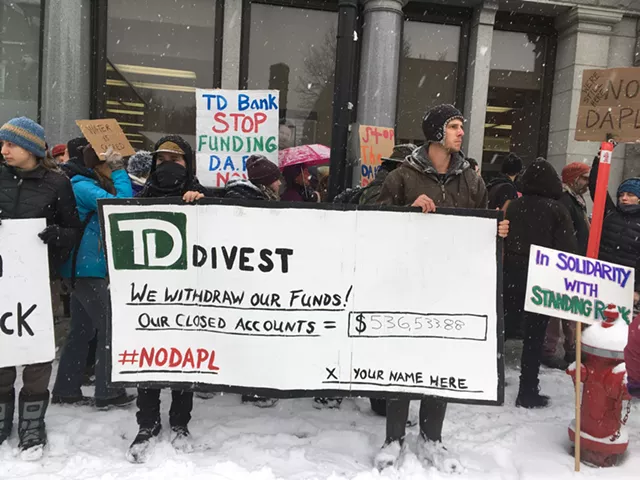 Dakota Access Pipeline Opponents March on TD Bank in Montpelier