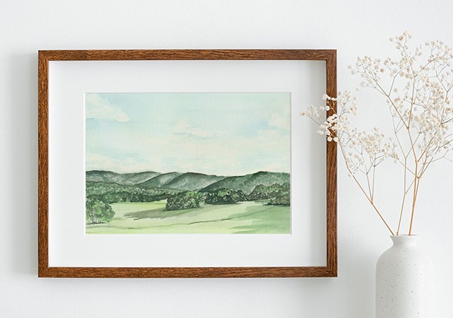 Vermont Summer watercolor print from RH Design - COURTESY