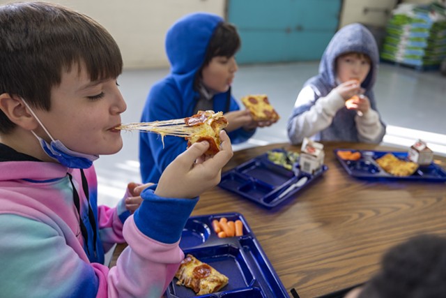 Vermont students eating school lunch - FILE: JAMES BUCK