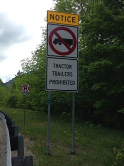 One of several signs heading into the Notch - COURTESY OF VERMONT DMV