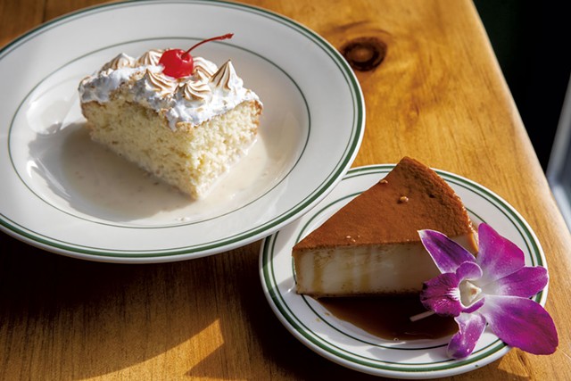 Tres leches cake and flan - JAMES BUCK